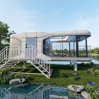 Capsule spatiale futuriste insonorisée et isolée thermiquement de 20/40 pieds, avec équipements intérieurs complets, bâtiment modulaire préfabriqué