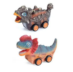 Juego de coches deslizantes de plástico para bebés, Mini coche deslizante de fricción, formas de animales, coche de fricción de dinosaurios