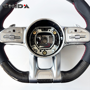Volante de Cuero Perforado y Fibra de Carbono Personalizado, Apto para <span class=keywords><strong>Mercedes</strong></span> <span class=keywords><strong>Benz</strong></span> W204, W205, W213, W219, A45, E63, <span class=keywords><strong>GLE</strong></span>, GLS, C63, E63, S63, G63 - Product Image 3