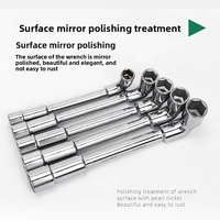 Llave de tubo métrica en forma de L y 7, hexagonal externa de doble cabezal, 6-24 mm, herramienta de reparación automotriz antideslizante de alto torque, resistente al desgaste