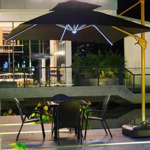 Gran exterior LED marco de aluminio sombrilla de playa sombrilla impermeable <span class=keywords><strong>terraza</strong></span> colgante fiestas terrazas estilo paraguas - Product Image 3