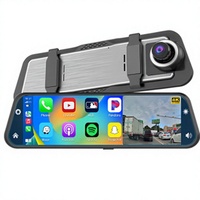 C6 4K Dash Cam dengan Wireless CarPlay Android Auto 9.66 Inch IPS Smart Mirror Depan 4K Belakang HD WiFi Perekam DVR Mobil