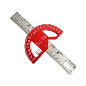 Regla de Ángulo Multifuncional, Transportador de Ángulos Metálico de 180 Grados, Herramienta de Medición para Carpintería Métrica e Imperial, Medidor de Ángulo Recto - Product Image 1