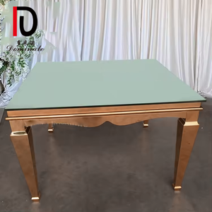 Vente directe d'usine Prix bas Tables de mariage en acier inoxydable doré Table de banquet de luxe personnalisable - Product Image 5