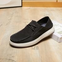 Chaussures décontractées pour hommes en cuir véritable mat super légères, nouvelle collection automne 2025, à enfiler, respirantes, confortables, antidérapantes, chaussures plates intemporelles