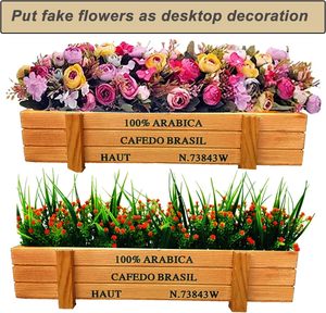 Pots de jardinières succulentes <span class=keywords><strong>en</strong></span> <span class=keywords><strong>bois</strong></span> Rectangle jardinières succulentes boîte Pot de <span class=keywords><strong>jardin</strong></span> de fleurs maison déco pour intérieur et extérieur - Product Image 5