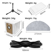 Kit de Repuesto para Robot Aspirador Eléctrico Tapo RV30/RV20 Max Plus con Cepillos Principales y Laterales, Filtro, Bolsa para Polvo y Paño de Limpieza