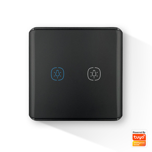 Interruttore a Muro <span class=keywords><strong>Smart</strong></span> Living a 2 Vie con Vetro Curvo, Controllo Wireless Zigbee 10A, Supporta 240V, Timer, Controllo Vocale, App <span class=keywords><strong>Smart</strong></span> Life - Product Image 1