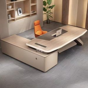 Conjunto de Muebles de Oficina Ejecutiva, Escritorio y Silla de Jefe Modernos y Minimalistas, Estilo de Lujo Ligero, Envío Rápido, en Existencia - Product Image 2