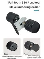 Serrure de porte magnétique minimaliste 2026 pour intérieur, poignée de porte à clé dissimulée, silencieuse, pour maison/chambre, finition bois noir/gris
