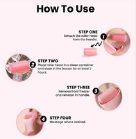 Ensemble de rouleaux de massage 2-en-1 en quartz rose et rouleau de glace pour le visage et les cernes