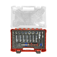 Jeu de douilles à cliquet manuel à 72 dents Cr-V, clé à douille manuelle, boîte à outils à main, 25 pièces, 3/8 pouces