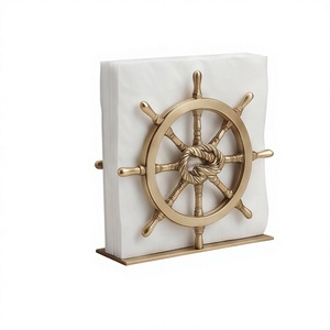 Nautical <b>Ship</b> <b>Wheel</b> Design Metal Napkin Holder Texture Casting Kitchen Dining Tableware Bulk Order - Product Image 1