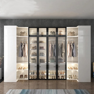 Multifunktionaler Eckschrank L-förmiger Rechtwinkliger Schrank Schlafzimmermöbel Moderner Kleiderschrank Holzschrank - Product Image 5