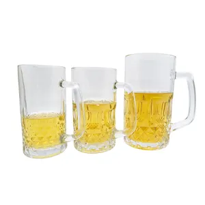 Bicchiere da birra da 600ml/21 once più venduto per la coppa del mondo di calcio 2022 per birra e tazza di vetro con stampa logo personalizzata