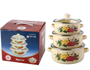 Fast Delivery Cookware Set Enamelware <strong>Pot</strong> Set Enamel Casserole Storage Container - Product Image 4