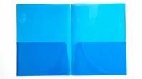Organisateur de documents de présentation en plastique PP pour fournitures scolaires et de bureau, dossier fin à double pochette avec attache à carte