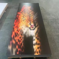 YYS Bambus-Holzfaser Tiermuster 3D-Druck Strukturierte Wasserwellenoptik Amerikanischer Stil Wandpaneel (Bambus-Holzfaser-Verkleidung)
