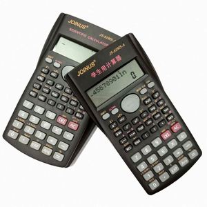 Calculatrice scientifique solaire en plastique, double alimentation, affichage 12 chiffres, multifonctionnelle, texte et images, multilingue pour les examens - Product Image 1