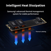 SSD Internal NVMe M.2 1TB 990 Evo PCIe 4.0 X4 Gen 5.0 X2 dengan Casing Metal untuk Laptop