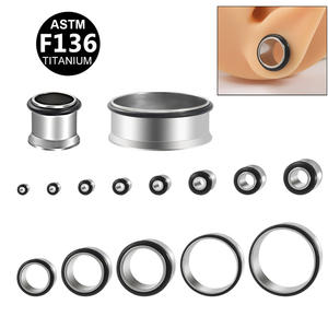 Getta ASTM F136 titanio forma geométrica túnel tapones calibres pendiente expansor oreja cuerpo Piercing joyería boda mujeres hombres - Product Image 1