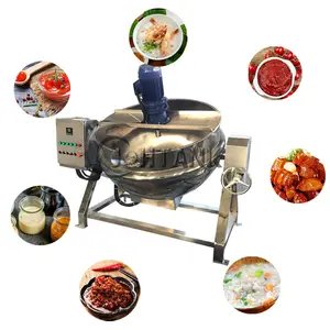 Stainless Steel Food Grade Industrial Cooking Pot Electrical Heating Steam Gas Jam Cooker Mixer Jacket Pot Jacketed Kettle