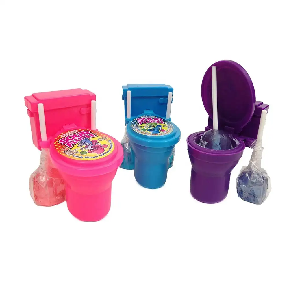 Novelty Toilet Toy Packing Sweet Hard Lollipop With Sour Powder Candy For Sales