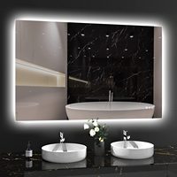 Miroir intelligent mural pour hôtel, écran tactile, miroir LED rectangulaire, miroirs de salle de bain