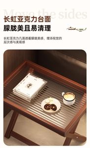 Home folding <b>table</b> portable living room <b>sofa</b> light and luxurious design <b>side</b> <b>table</b> vintage storage small coffee <b>table</b> - Product Image 5