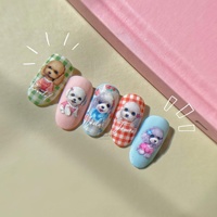 Qianya-Autocollants pour Nail Art 3D/5D, pour Chiot, Autocollants en Plastique, Finition Brillante, pour Chiot, Dessin Animé Mignon, 2025