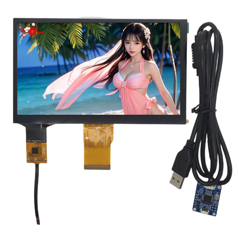 7 Inch 1024*600 Resolution Full View IPS Display Screen With USB+RGB Interface 7-inch LCD Touch Screen