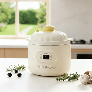 Casserole électrique à micro-pression programmable de 1,2 L avec couvercle en céramique et minuterie numérique pour usage domestique - Product Image 1