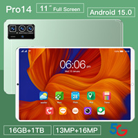 Pro 14 11 Inch View Phablet 16GB+1TB 108MP 8000mAh 4G 5G Dual SIM+TF MTK Wi-Fi Layar Tanpa Bingkai Baru, Buka Kunci Wajah