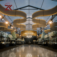 ZKAI Vente en gros de panneaux LED circulaires pour plafond, décoration de toit de mariage, panneau LED ondulé pour plafond, toile de fond pour la décoration de tentes événementielles