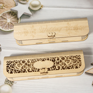 Invitation personnalisée en rouleau avec boîte en <span class=keywords><strong>bois</strong></span> découpée au laser, boîte rigide, dorure vintage rose gold, boîte d'invitation <span class=keywords><strong>de</strong></span> <span class=keywords><strong>mariage</strong></span> en <span class=keywords><strong>bois</strong></span> - Product Image 2