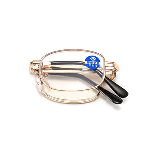 Nouvelles lunettes de lecture à double usage, monture en métal, lentilles PC, anti-lumière bleue, unisexe, design pliable portable pour la vision de près et de loin - Product Image 5