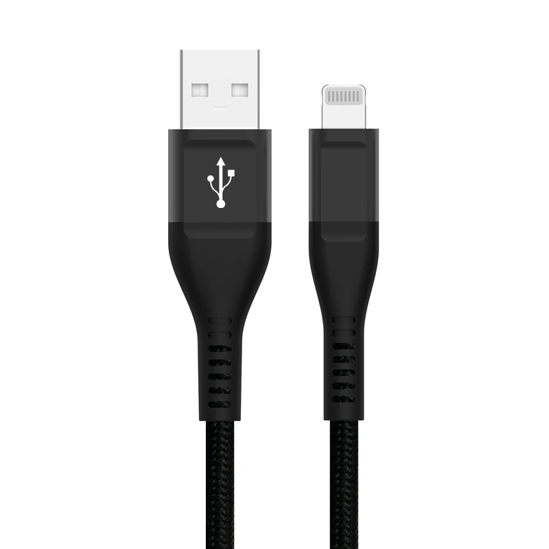 Плетеный 2.4a Быстрая зарядка mfi сертифицированный usb кабель для iphone lightning Кабель для передачи данных 1 м 2 м