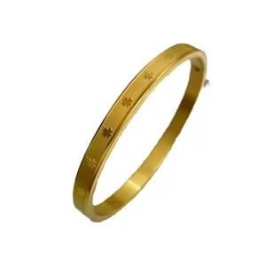 ユーロアメリカ女性用ファッションブレスレットステンレス鋼クロスボーダープレミアサークルチタンスナップブレスレットアークデザイン - Product Image 6