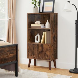 Estantería giratoria de madera antigua <span class=keywords><strong>con</strong></span> <span class=keywords><strong>puertas</strong></span> para libros, estante de almacenamiento de Libros Retro de montaje en pared, armario de almacenamiento dorado, Económico - Product Image 1