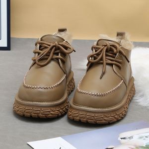 Bottes d'hiver imperméables pour hommes, grande taille, chaussures en coton chaud épaissies, bottes décontractées rétro en pure laine - Product Image 2