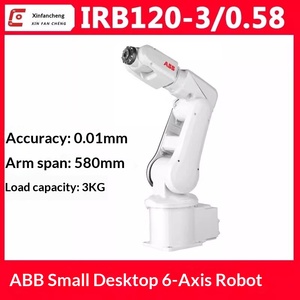 <span class=keywords><strong>Bras</strong></span> robotisé d'<span class=keywords><strong>occasion</strong></span> pour robot IRB120-3/0.58, petit manipulateur de bureau à six axes pour l'assemblage, la manutention et l'enseignement - Product Image 2