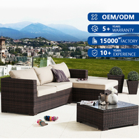 Ensemble de meubles de jardin en rotin PE modulaire résistant aux UV, sièges profonds confortables, robustes et luxueux, canapés de jardin, canapé d'extérieur