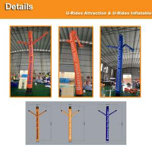 Red Flower Sky Dancer udara tiup Mini Model iklan luar ruangan dengan aksesoris Blower garansi 1 tahun untuk promosi - Product Image 2