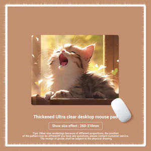 Tappetino da scrivania in gomma antiscivolo personalizzabile carino gatto <span class=keywords><strong>Mouse</strong></span> Pad antiscivolo resistente allo sporco trasferimento di calore stampato in Stock - Product Image 2