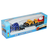 Modelo de Camión Pesado con Contenedor a Escala 1/64 de Aleación Fundida para Colección Infantil, Remolque de Plataforma, Vehículo de Transporte para Niños