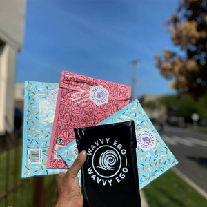 Enveloppes d'expédition personnalisées Wavvy <span class=keywords><strong>Ego</strong></span> imprimées, sacs d'expédition colorés à motifs géométriques et pailletés, sacs de messagerie de marque pour vêtements - Product Image 1