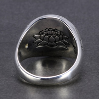 Bijoux en argent sterling 925 véritable et massif, anneaux vintage avec mantra de Bouddha à six mots pour femmes et hommes, bijouterie fine