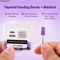 Bandes abrasives coniques pour l'élimination des cuticules avec embouts de ponçage à roulement 150 #   240 #   Kit de préparation pour manucure : Bandes abrasives violettes pour ongles