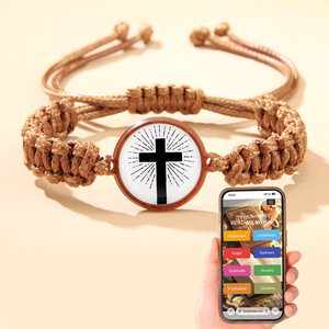 Nueva Pulsera Tejida Cristiana con Versículo Bíblico Personalizado, Pulseras con Escrituras NFC y URL Emergentes - Product Image 5