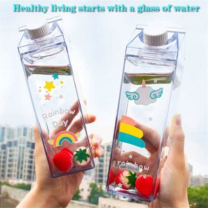 Bouteilles en plastique carrées de 500 ml en forme de carton de lait sans BPA, bouteille d'eau en carton de lait de 1000 ml pour les sports de plein air - Product Image 3